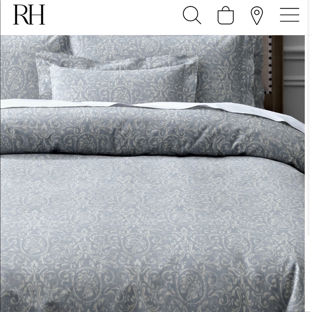 italian vintage baroque duvet in pacific (blue)- king size